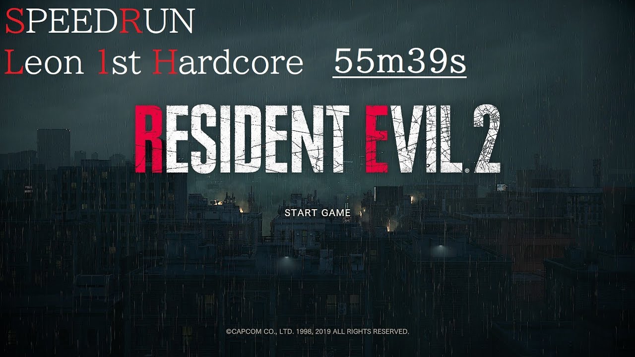 Re2 Speed Run BIOHAZARD RE2 Speedrun Leon 1st Hardcore PC60FPS 55m39s - YouTube