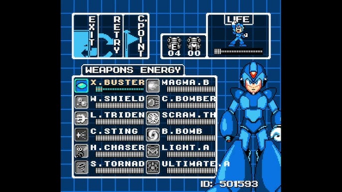 megaman x sprite grid