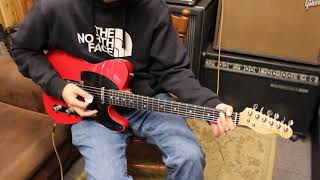 Local Nashville Picker Derrick Brasfield Playing A Brand New Redline Acoustics T-Style Guitar.