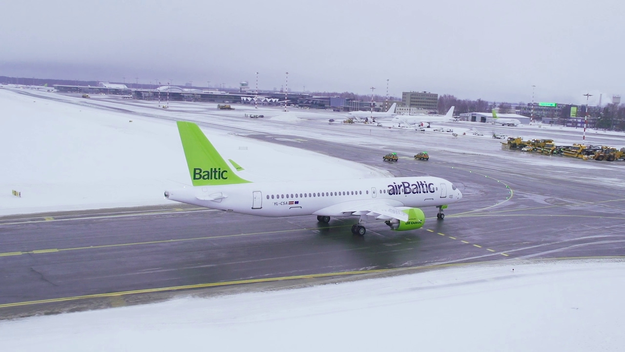 Arrival Of The First Airbaltic Cs300 Youtube