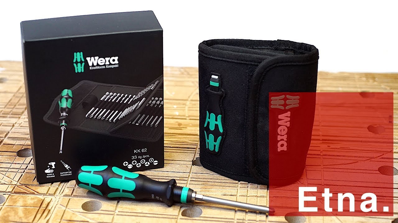 Wera Kraftform Kompakt 62 mit 89 mm langen Bits 33-teilig in Falttasche