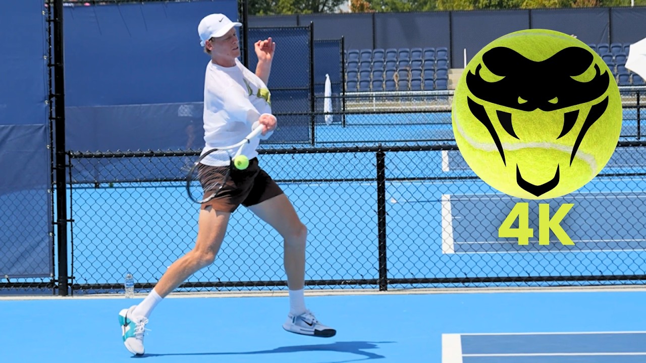 Jannik Sinner SMASHING Forehand in 4K | Clean Power in Real Speed