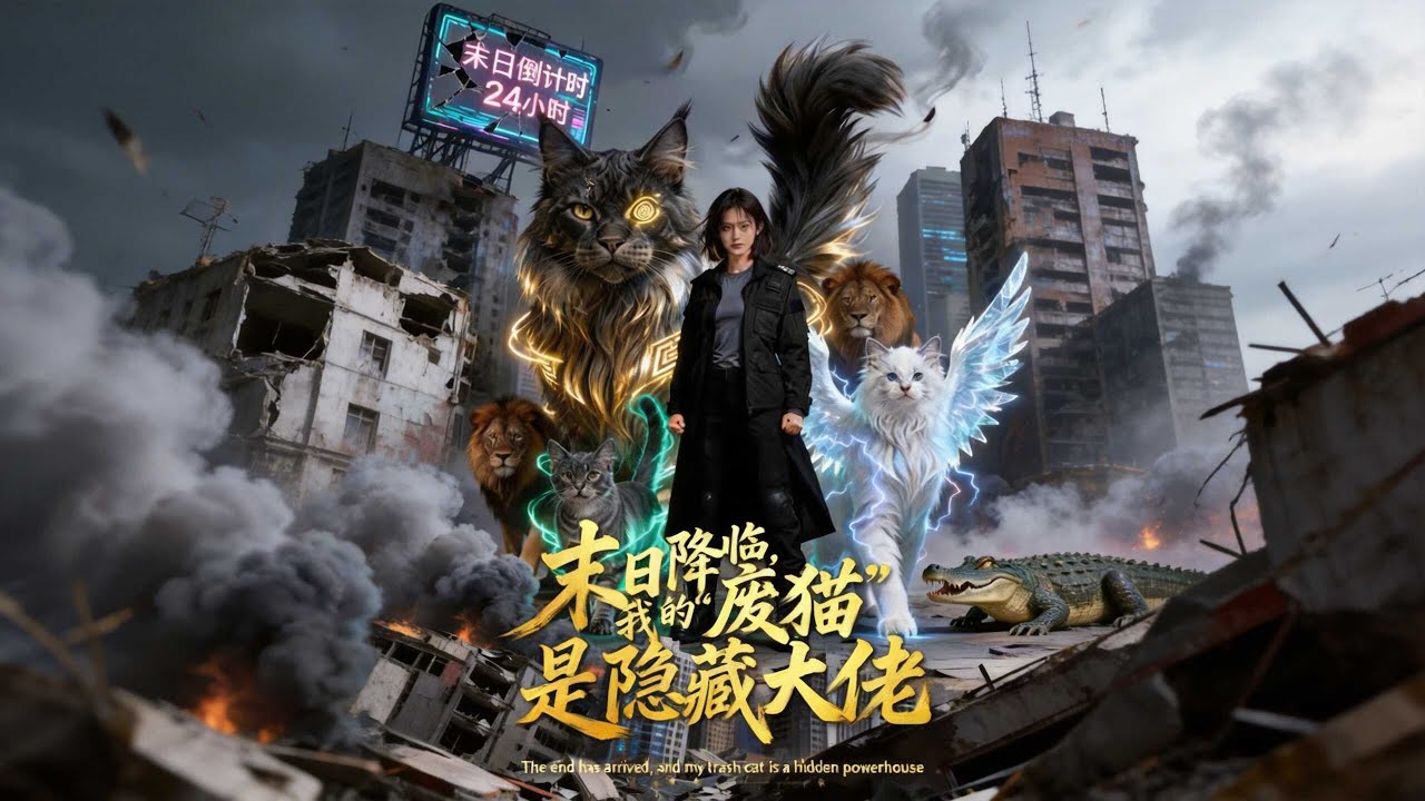 【AI末日回憶錄】《末日降臨，我的「廢貓」是隱藏大佬》末日降臨前 24 小時，眾人瘋搶猛獸當守護者，我撿三只病貓遭嘲笑，終憑它們異能屠屍求生 #AI末日回憶錄 #AI #末日 #喪屍 #重生