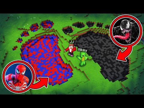 JJ and Mikey: VENOM vs SPIDER-MAN Footprint Battle in Minecraft - Maizen