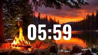 6 Minute Campfire Timer | Crackling Fire Sounds | Relaxing Countdown