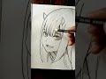 zero tow drawing #art #drawing #zerotwo #darlinginthefranxxzerotwo #anime #viral #shorts