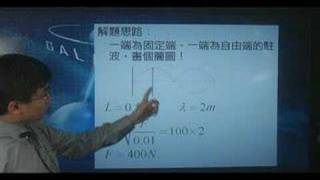 8512c(85日大)一弦線的一端固定,另一端則以一很輕的小環套在