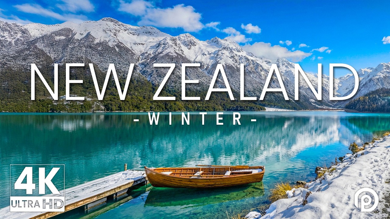 New Zealand Winter 4K – Snowy Southern Alps, Glacial Lakes & Quiet Mountain Valleys