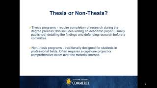 TAMUC Graduate Program Information and Application Timelines