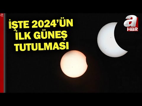 Gökyüzünde görsel şölen! 2024'ün ilk Güneş tutulması gerçekleşti | A Haber