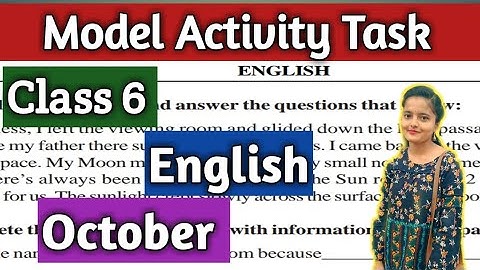 Class 6 English Model Activity Task October (part 7) @WBBSE