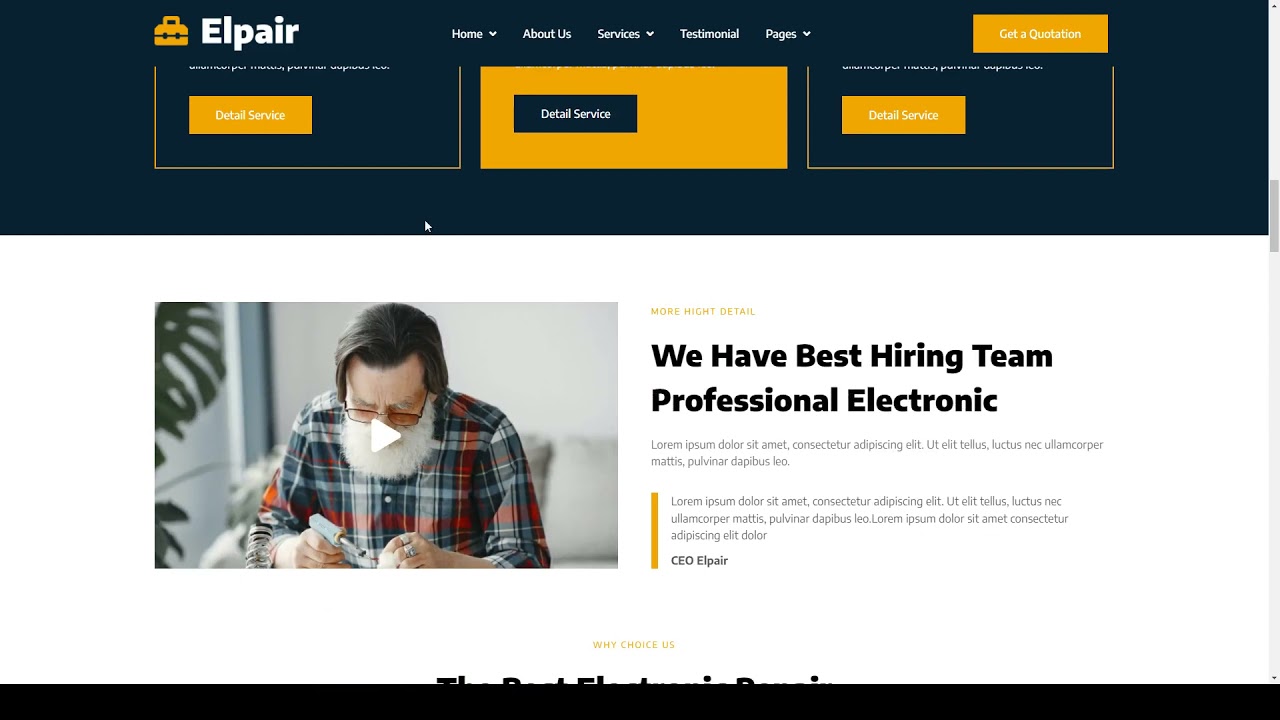 Elpair - Electronic Repair Services Elementor Template Kit gadget repair computer