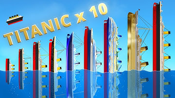 10 Titanic Ships Sink in 4 Minutes ($1 vs $1,000,000) – Floating Sandbox