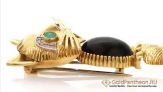 Старинная брошь «Подмигивающий кот» Van Cleef and Arpels 321453 Старинная брошь «Подмигивающий кот» Van Cleef and Arpels 321453