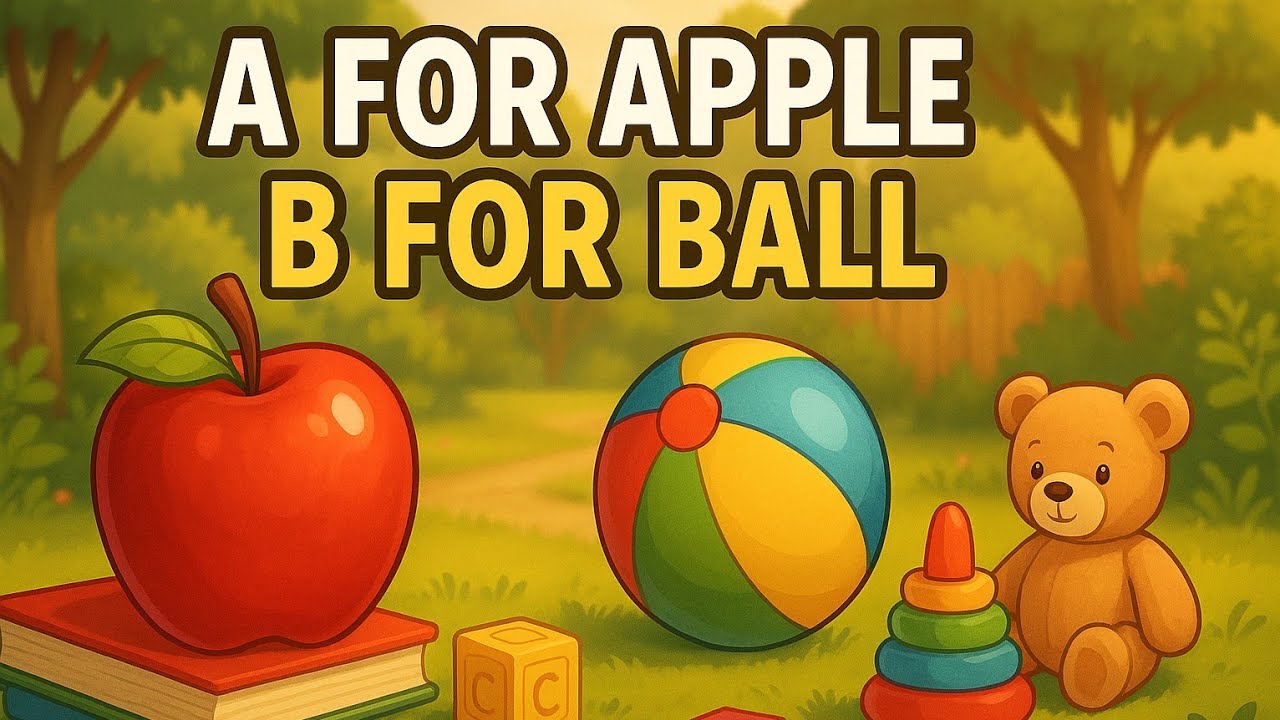 A for apple B for ball | Phonics song | Abcd Rhymes | Nursery Rhymes ...
