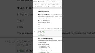 Booleans | 100 Days of Python Programming | Day-08 part 2 #shorts