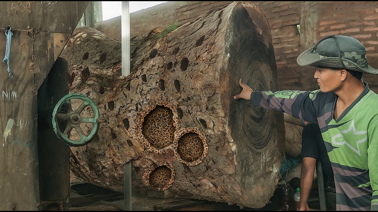 Shocking Discovery While Cutting Down a Giant Trembesi Tree at the ...