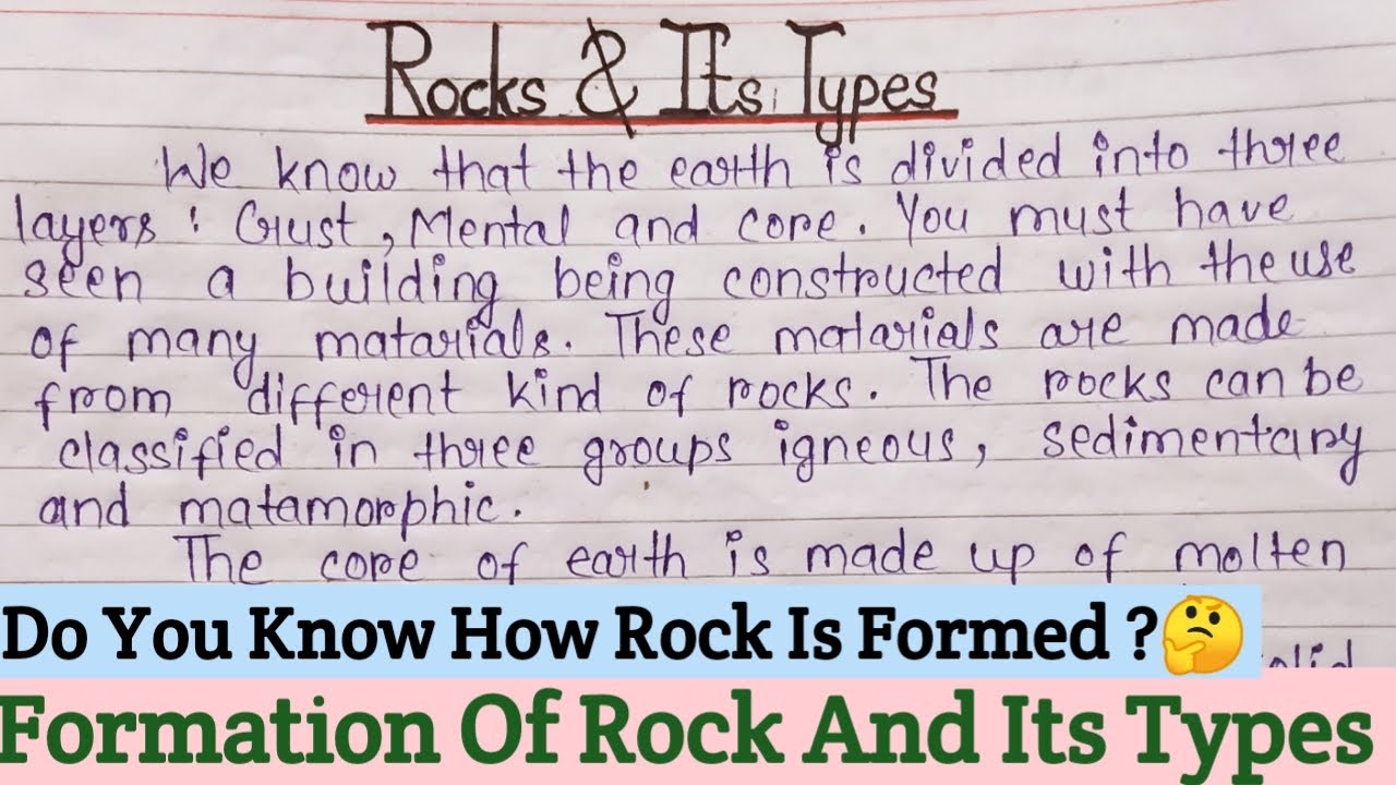 essay about types of rocks