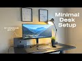 aesthetic minimal productivity m1 macbook standing desk setup 2022