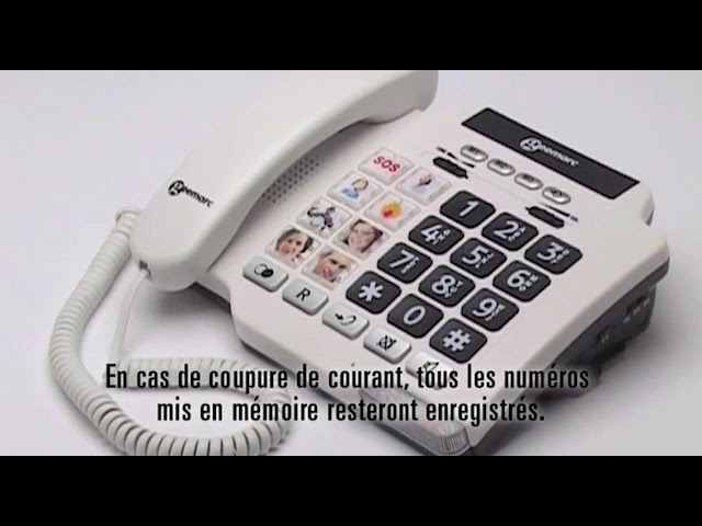 Téléphone filaire Doro Secure 347 pour personnes malvoyantes - Avh