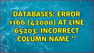 Celebrity Databases: ERROR 1166 (42000) at line 65203: Incorrect column name '' Profile