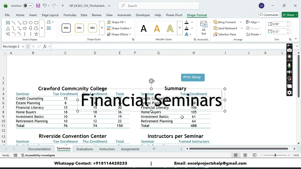 New Perspectives Excel 365 | Module 12: SAM Project A Crest Financial