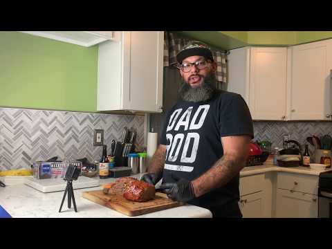 Smoked BBQ Cheddar Bacon Wrapped Meatloaf