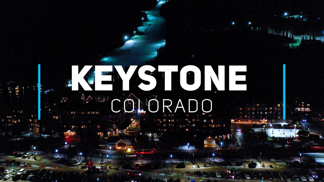 Keystone, Colorado by night | 4K drone video