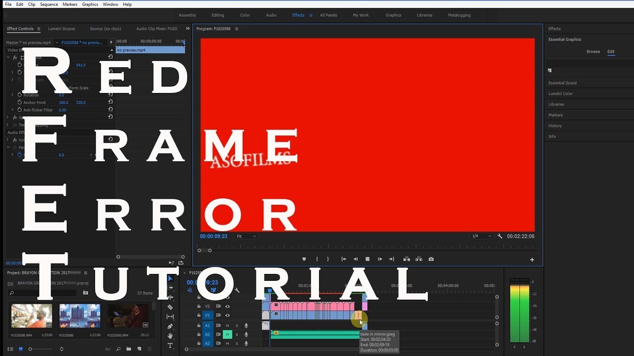 red frame error premiere pro cc 2017 tutorial youtube