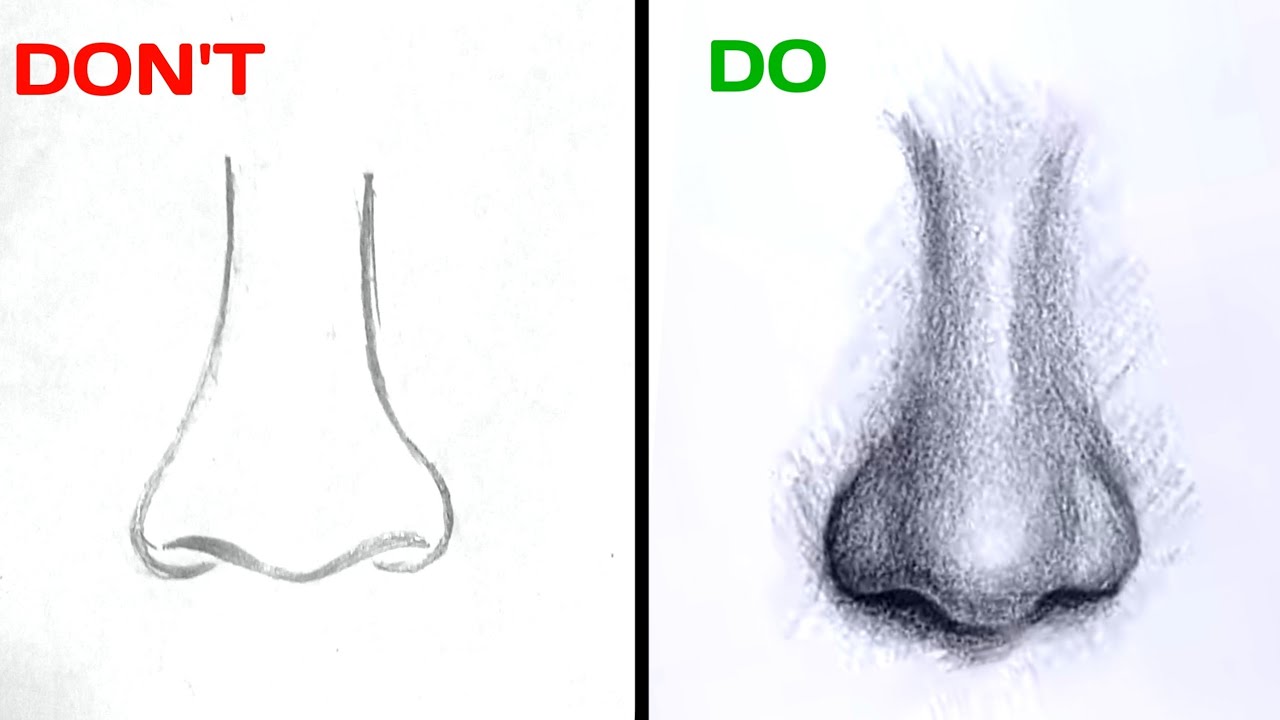The ABSOLUTE BEST Way to Sketch a Perfect Nose