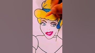 How to draw a Cinderella face with easy #stepbystep#colour colour#drawing