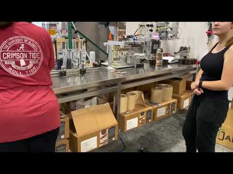 Meenjet MX1 Printer Attached to Semi Automatic Label Applicator
