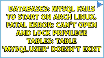 MySQL fails to start on arch Linux. Fatal error: Can