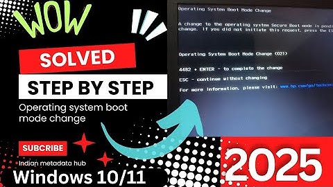 HP Laptop, Operating System Boot Mode Change (021) ||Enter to complate the change 2025.