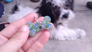Making a resin plate for dog + How to use the resin | ASMR Tutorial  Diy Cute