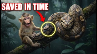 Famous Baby Monkey Trapped by a Giant Python… SAVED IN TIME! Wealth