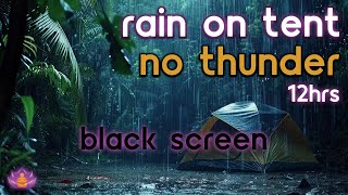 [Black Screen] Rain on Tent No Thunder | Rain Ambience | Rain Sounds for Sleeping