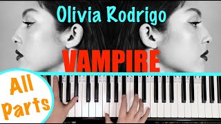 How to play VAMPIRE 🧛‍♀️- Olivia Rodrigo Piano Tutorial [chords accompaniment]
