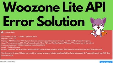Woozone lite Amazon API Key Error and Solution | Too Many Requests Error Wzone Problem Explained !!