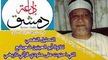 التحليل النغمي لتلاوة أبوالعينين شعيشع| والتي ثبتت في التراث النغمي القرآني و احتوت على ملودي تاريخي