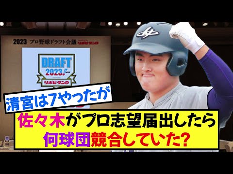 【疑問】佐々木麟太郎がプロ志望届出したら何球団競合したんや？《なんj反応集》