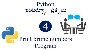 program to print prime numbers from 1 to n|Python Interview questions|python for beginners in telugu