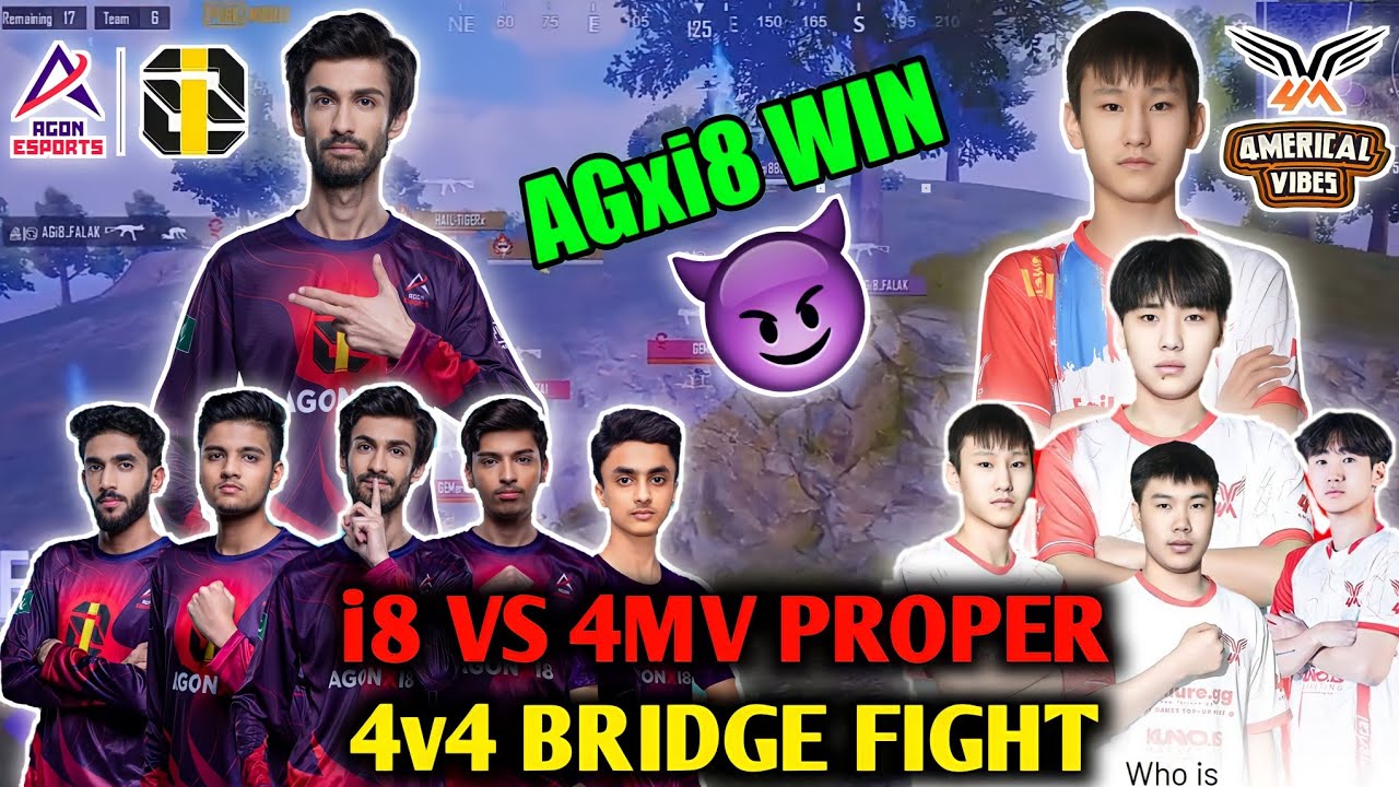 i8 vs 4mv Proper 4v4 Bridge Fight  || i8 Win 🔥