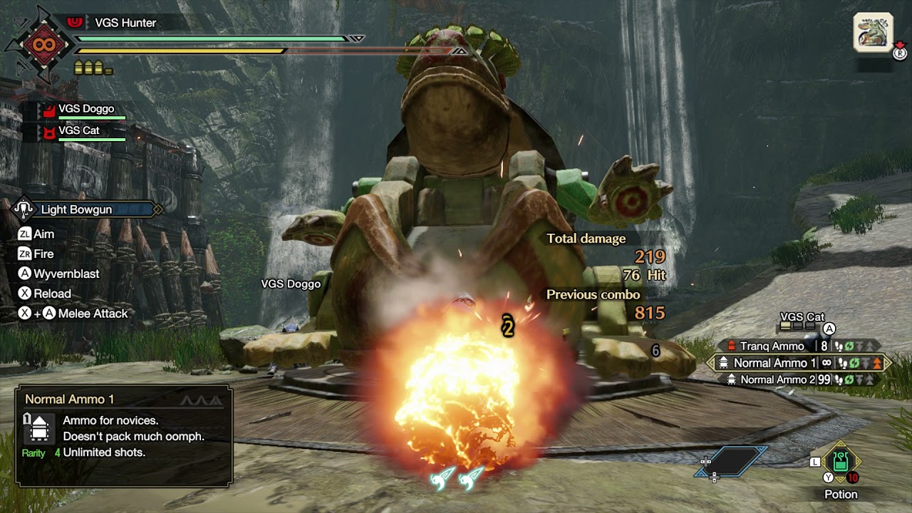 Monster Hunter Rise - Training Area (Practice) Light Blowgun Combos, Wirebug Attacks Switch Gameplay