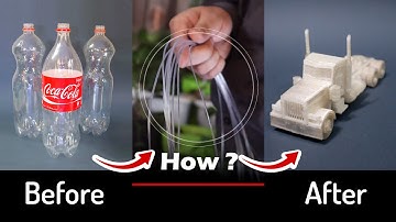How to make Foldable Truck Peterbilt with plastic bottles and free filament & make money from it
