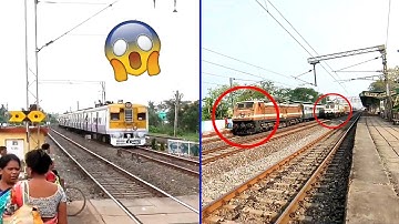 Two Express Trains Running Fast on Parallel Track | EMU Kharagpur Local