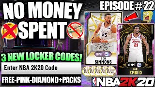 NBA 2K20 NO MONEY SPENT #22 - 3 NEW LOCKER CODES, A FREE PINK DIAMOND + FREE PACK OPENING IN MYTEAM