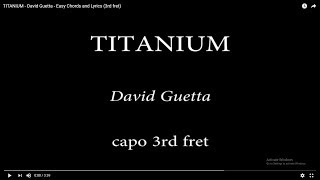 TITANIUM - David Guetta -  Easy Chords and Lyrics (3rd fret)