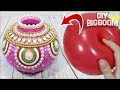 How to make flower pot with balloon and paper | Flower pot decoration ideas