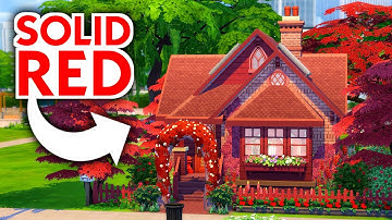 solid red tiny house - the sims 4 speed build
